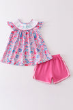 Floral print I love MAMA girl set