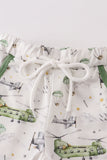 Green helicopter boy shorts set
