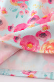 Pink floral ruffle dress