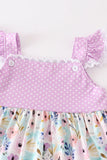 Purple floral ruffle set