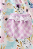 Purple floral ruffle dress