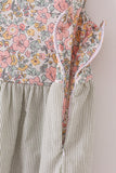 Floral seersucker strap dress mom & me