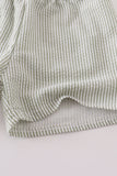 Green & yellow seersucker stripe boy set