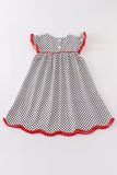 Red pencil applique dress