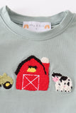 Green Farm French Knot Shorts Set
