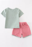 Green Farm French Knot Shorts Set
