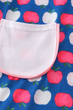 Apple print pocket dress