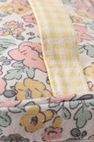 Yellow floral makeup bag