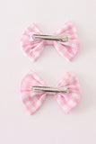 Pink piggie hair bow