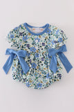 Blue floral print girl bubble