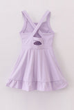 Purple active sporty ruffle tennis dress