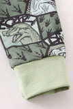 Green dinosaur boy hoodie set
