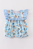 Blue character girl ruffle bubble