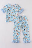 Blue character girl pajamas set