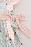 Green floral ruffle girl bubble