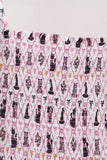 Pink Cat Print Mom Dress