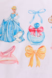 Blue princess bow print girl top