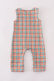 Pumpkin french knot gingham boy jonjon
