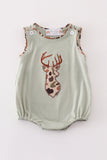 Sage camouflage deer applique bubble