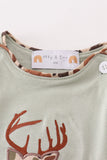 Sage camouflage deer applique bubble