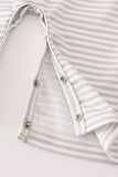 Brown football french knot stripe boy romper