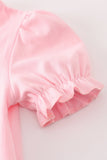 Pink noah's ark applique girl bubble