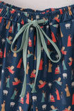 Navy nativity print mom pajamas pants