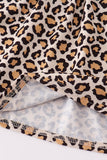 Forest tree applique leopard ruffle skorts set