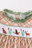 Green hunting duck embroidery girl set