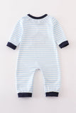 Navy nativity embroidery gingham boy bubble