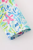 Green floral ruffle girl bubble