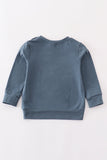 Navy thanksgiving turkey applique boy top