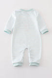 Blue stripe turkey applique boy romper