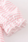 Pink stripe turkey applique girl dress