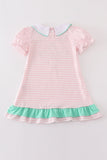 Pink stripe turkey applique girl dress