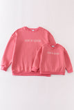 Mauve god is good embroidery mom&me fleece sweatshirt