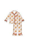 Christmas gingerbread house print girl pajamas set