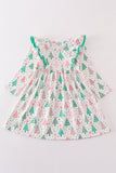 Green christmas tree ruffle dress
