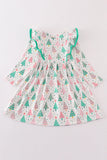 Green christmas tree ruffle dress