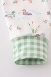 Sage duck print boy pajamas set