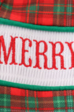 Green merry christmas embroidery boy romper