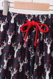 Navy deer print mom pajamas pants