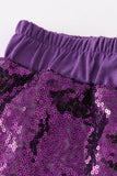 Purple sequin mardi gras mom&me skorts