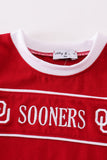 Red sooners embroidery boy bubble