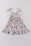 Blue ocean breeze shells print mom&me dress