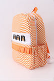 Orange Tennessee embroidery checkered ruffle backpack