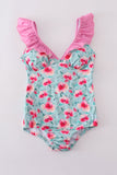 Blushing rose garden print mom swimsuit