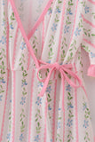 Pink floral print mom ruffle dress