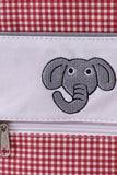 Red Alabama embroidery gingham backpack