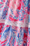 Tropical Sunset Waves mom tiered dress